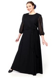 BRIANNA (Style #152) - High Scoop Neck, 3/4 Sleeve Gown