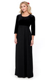 NEW! DEVYN (Style #2504) - Scoop Neck, 3/4 Sleeve, Velvet bodice Gown