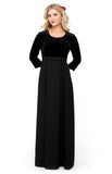 NEW! DEVYN (Style #2504) - Scoop Neck, 3/4 Sleeve, Velvet bodice Gown