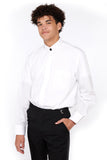 770 - White Mandarin Collar Non-Pleated Shirt