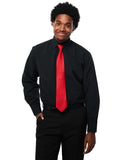 781 - Black Microfiber Laydown Collar Dress Shirt - Flash Sale! $16 with code!