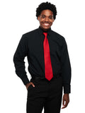 781 - Black Microfiber Laydown Collar Dress Shirt - Flash Sale! $16 with code!