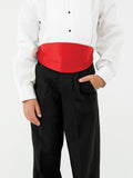 700B - White Wing Tip Collar Pleated Tuxedo Shirt - Boys