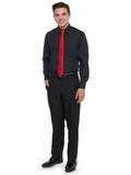 751 - Black Laydown Collar Non-Pleated Dress Shirt  *$15 Flash Sale ends 9/30/24!