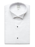 700B - White Wing Tip Collar Pleated Tuxedo Shirt - Boys