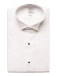 700 - White Wing Tip Collar Pleated Tuxedo Shirt