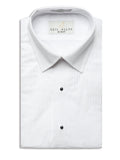 737-B White Laydown Collar Pleated Tuxedo Shirt - Boys